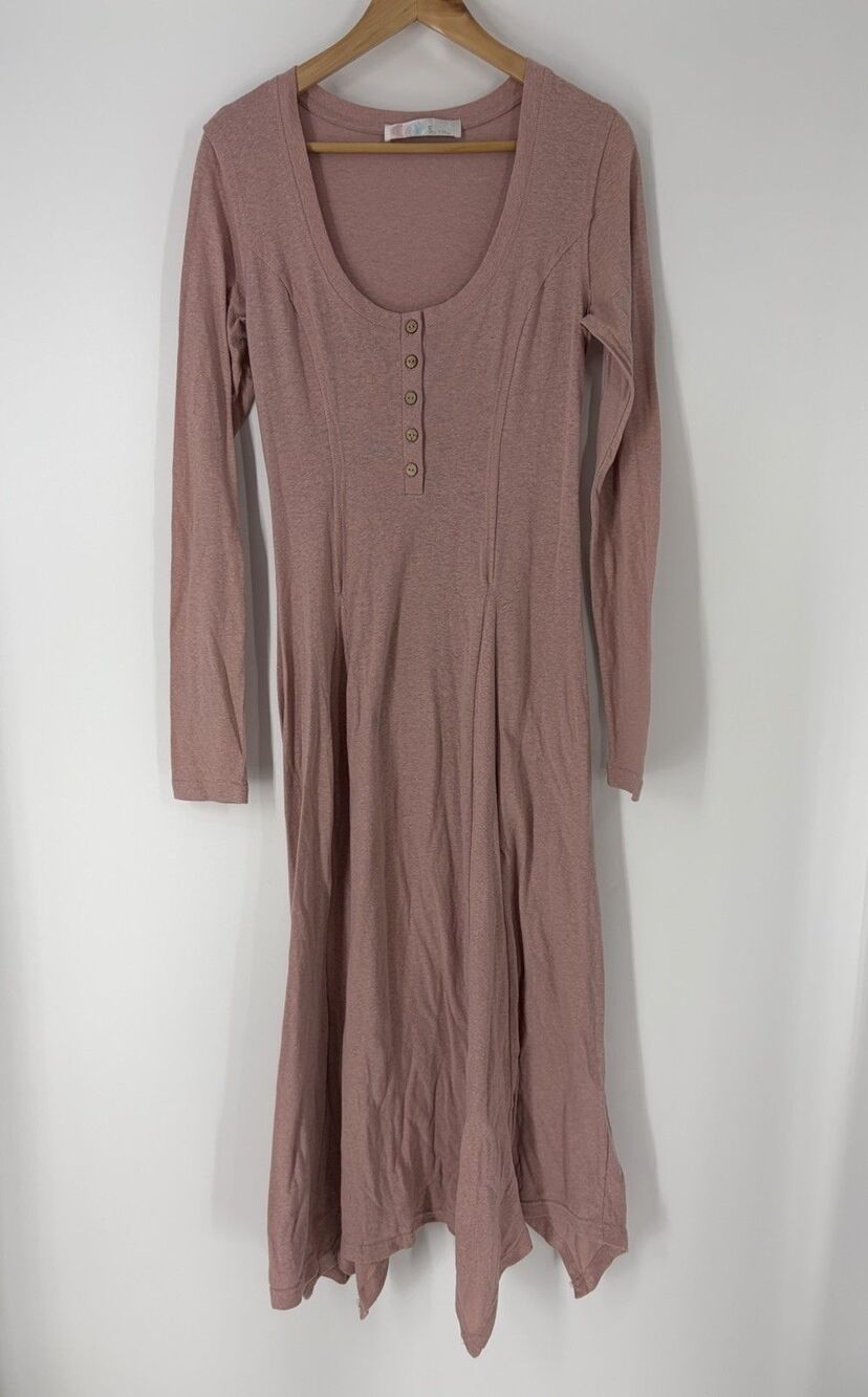 Free People FP Beach Dress XS Pink Free-est Morgan Henley Long Sleeve Maxi Fairy